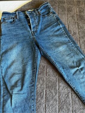 Classic Levi's Wedgie Straight Blue Denim Jeans